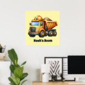 Leuke bouw liefhebbers kinderkamer voeg naam toe poster (Thuiskantoor)