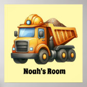 Leuke bouw liefhebbers kinderkamer voeg naam toe poster (Voorkant)