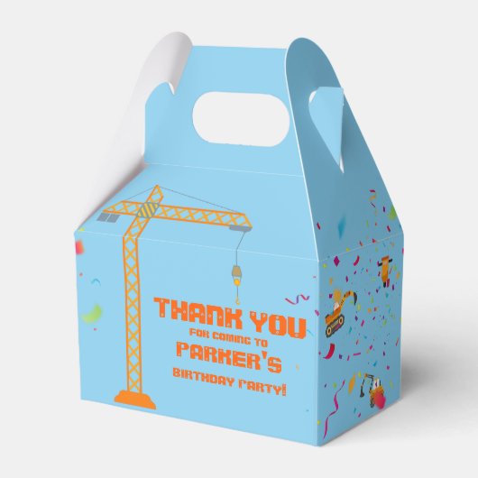 Leuke Bouw Thema Kinderverjaardagsfeestje Bedankdoosjes (Voorkant Zijde)