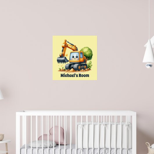 Leuke bouwliefhebbers voeg naam toe poster (Kinderkamer 2)