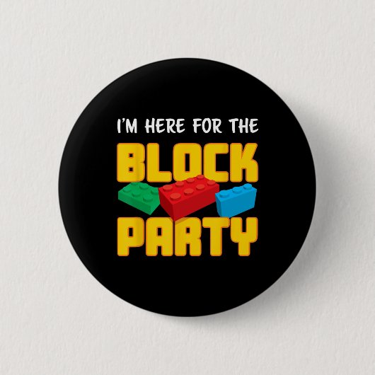 Leuke bouwstenen blok partij pre-k Mannen vrouwen Ronde Button 5,7 Cm (Voorkant)