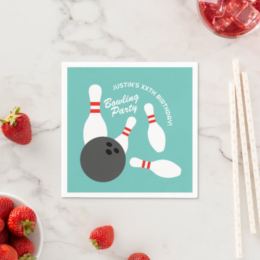 Leuke bowling Verjaardagsfeest thema papieren serv Servet (Insitu)