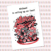 Leuke bowling verjaardagsfeestje personages kaart