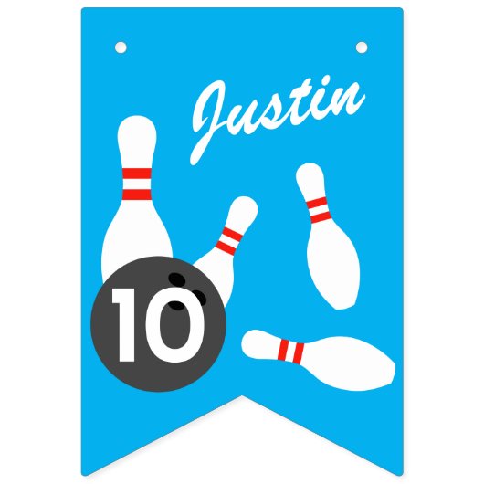 Leuke bowling Verjaardagsfeestviering op maat Vlaggetjes (Derde vlag)