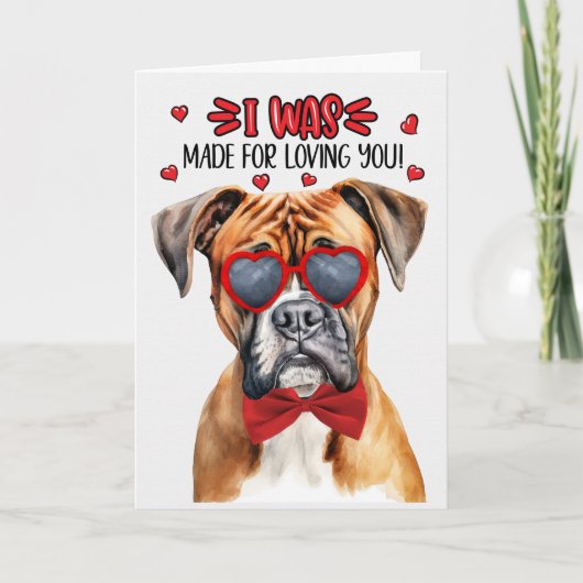 Leuke Boxer Dog Loving You Valentijnsdag Feestdagen Kaart (Voorkant)