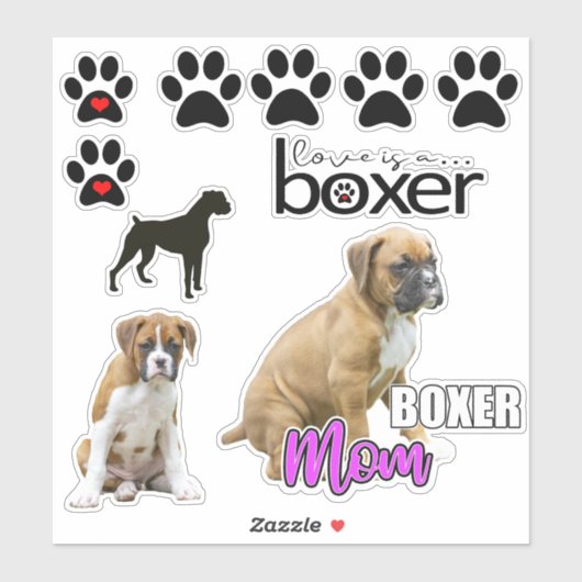 Leuke Boxer Dog Puppy Stickers (Vel)