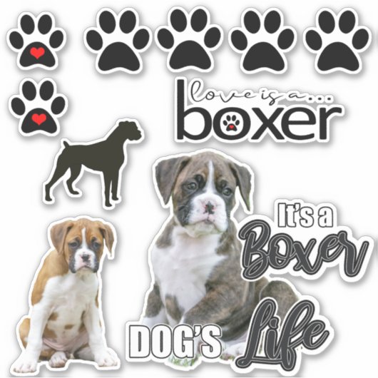 Leuke Boxer Dog Stickers (Voorkant)