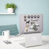 Leuke Boxer Dog Stickers (Laptop op bureau)