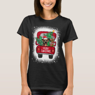 Leuke Boxer Hond Rode Vrachtwagen Vrolijk Kerstmis T-shirt