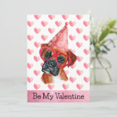 Leuke Boxer Ik Blaf Naar Jou Hond Valentijnsdag Feestdagenkaart (Staand voorkant)