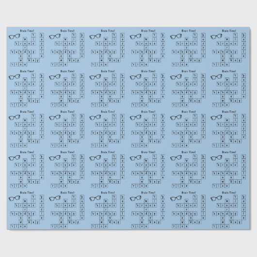 Leuke "Brain Time!" Kruiswoordzonnebril Art Cadeaupapier (Vlak)