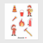 Leuke brandweerman Kinder Sticker (Vel)