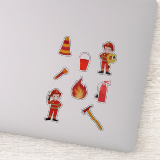 Leuke brandweerman Kinder Sticker