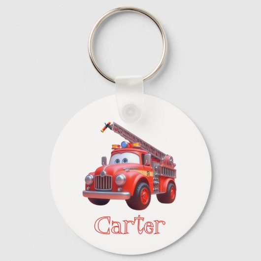 Leuke brandweerwagen sleutelhanger (Voorkant)