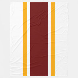Leuke brede diep rode gele racestrepen op wit fleece deken