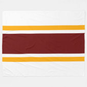 Leuke brede diep rode gele racestrepen op wit fleece deken (Voorkant (Horizontaal))