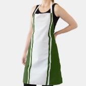 Leuke brede witte race strepen bos groene randen schort (Insitu)