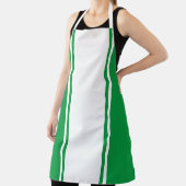 Leuke brede witte verticale streep Heldere groene  Schort (Insitu)