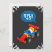 Leuke Brick Racer Verjaardagsfeestje Kaart (Achterkant)