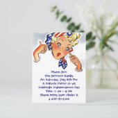 Leuke  Briefkaart Uitnodiging 4 juli Feest (Staand voorkant)