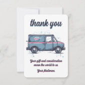 Leuke briefvervoerder postbode post vervoerder bedankkaart (Voorkant)