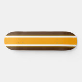 Leuke Bright Bold Geel Wit Bruin Racing Stripes Persoonlijk Skateboard (Horizontaal)
