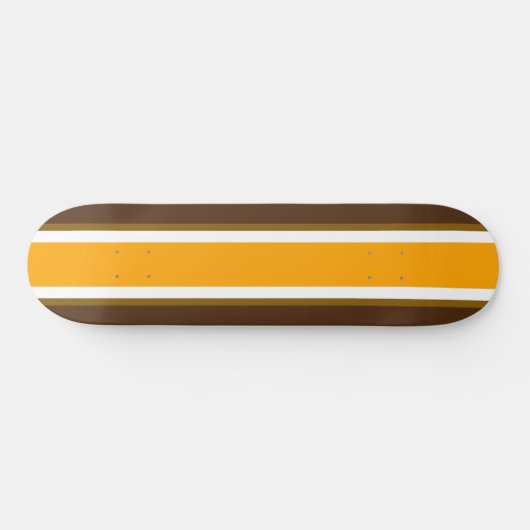 Leuke Bright Bold Geel Wit Bruin Racing Stripes Persoonlijk Skateboard (Horizontaal)