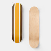 Leuke Bright Bold Geel Wit Bruin Racing Stripes Persoonlijk Skateboard (Voorkant)