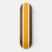 Leuke Bright Bold Geel Wit Bruin Racing Stripes Persoonlijk Skateboard (Voorkant)