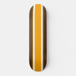 Leuke Bright Bold Geel Wit Bruin Racing Stripes Persoonlijk Skateboard