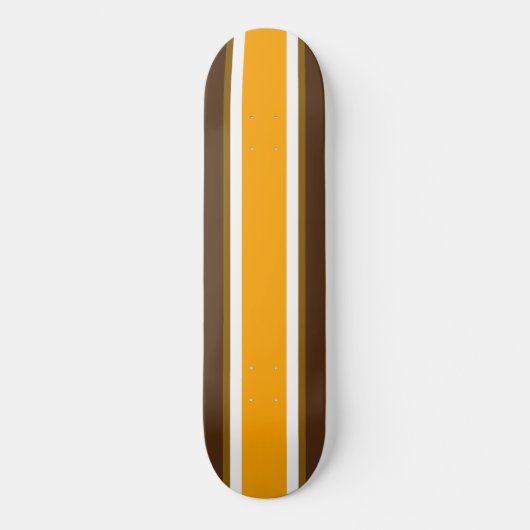 Leuke Bright Bold Geel Wit Bruin Racing Stripes Persoonlijk Skateboard (Voorkant)