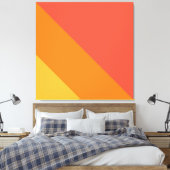 Leuke Bright Bold Retro Sinaasappel Gele Racing St Canvas Afdruk (Insitu (Slaapkamer))