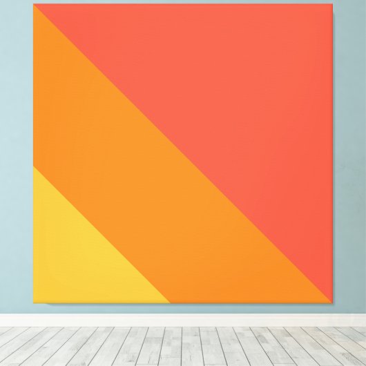 Leuke Bright Bold Retro Sinaasappel Gele Racing St Canvas Afdruk (Insitu (Houten vloer))