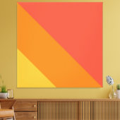 Leuke Bright Bold Retro Sinaasappel Gele Racing St Canvas Afdruk (Insitu (Woonkamer))