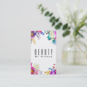 Leuke Bright Bold Waterverf Bloemen Chic Glamour Visitekaartje (Staand voorkant)