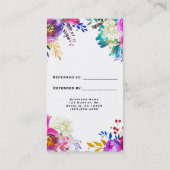 Leuke Bright Bold Waterverf Bloemen Verwijs een vr Aanbevelingskaartje (Achterkant)