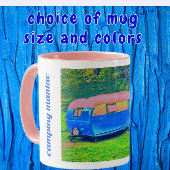 Leuke Bright  Camper Trailer Tweekleurige Koffiemok