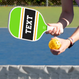 Leuke Bright Citrus Limoen Geel Zwart Wit Strepen Pickleball Paddle