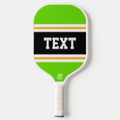 Leuke Bright Citrus Limoen Geel Zwart Wit Strepen Pickleball Paddle (Achterkant)