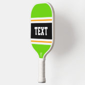 Leuke Bright Citrus Limoen Geel Zwart Wit Strepen Pickleball Paddle (Links)