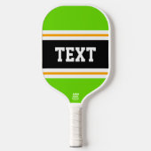 Leuke Bright Citrus Limoen Geel Zwart Wit Strepen Pickleball Paddle (Voorkant)