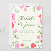 Leuke & Bright Floral Garden bruiloft uitnodiging (Voorkant)