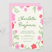 Leuke & Bright Floral Garden bruiloft uitnodiging (Voorkant / Achterkant)