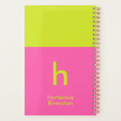 Leuke Bright Gepersonaliseerd Aangepast Monogram Planner (Achterkant)