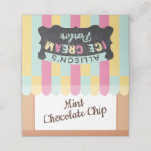 Leuke Bright Ice Cream Parlor Awning verjaardagsfe Plaatskaartje (Buitenkant ongevouwen)