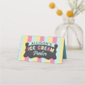 Leuke Bright Ice Cream Parlor Awning verjaardagsfe Plaatskaartje (Achterkant)