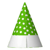 Leuke Bright Lime Groen Witte Polka Dots Rim Strip Feesthoedjes (Achterkant)