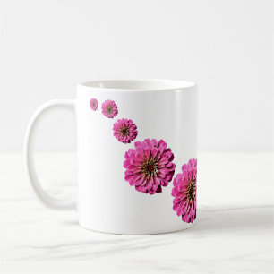 Leuke Bright Pink Zinnia Flower Art Koffiemok