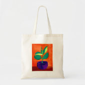 Leuke Bright Potted Plant Illustratie Canvas tas (Voorkant)
