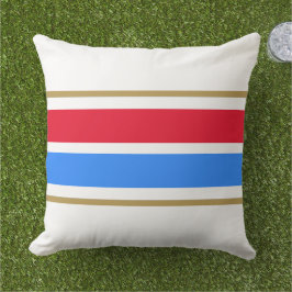 Leuke Bright Rood Blauw Wit Bruin Racing Stripes Buitenkussen